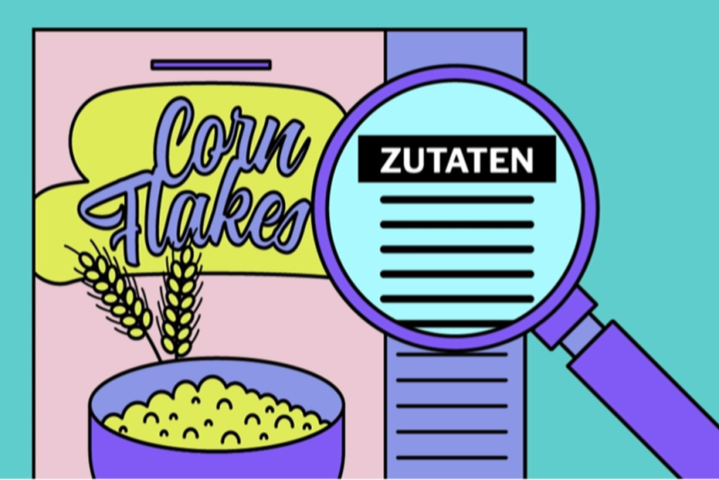 Inhaltsstoffe auf einer Verpackung